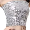 Stage Wear Stage Wear Sequin Belly Dance Bra Charming Shiny Off Shoulder Performance Top High-elastic Nightclub Wrapped Chest For Thailand/India/Arab