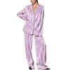 Kobietowa odzież sutowa Women S Cozy 2 -Element Lounge Set Pajama z długim rękawem Koszulka Top i wygodne zestawy spodni w paski