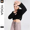 2023 Desginer Al Yoga t Top Curto Top Com Capuz Esportes Moletom Feminino Solto Ajuste Secagem Rápida Outono/Inverno Fitness Running Sweater Manga Longa