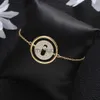 Bracelet New Luxury Round Link Chain Bracelets Cubic Zirconia CZ Bohemian Manchette Bracelets Pour Femmes WeddingJewelry B085 J230819