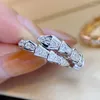 Wedding Rings Gold Ploated vervaagt geen Snake Open Ring voor vrouwen koper zirkoon elegante en prachtige vrouwelijke mode -sieraden