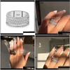 Bagues Bijoux Drop Delivery 2021 Vecalon Starlight Promise Ring 925 Sterling Sier Cinq couches éblouissantes Diamant Cz Bague de fiançailles Dh5Tq