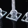 Figurines décoratives cristal diamant concassé à l'intérieur des bougeoirs en verre miroir bling argent pour faire briller votre maison/bureau de luxe