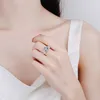 Cluster Rings Real Mossanite 3CT GRA Pass Emerald Cut Radiant S925 Sterling Silver Brillant Diamond White Gold Plating Jewelry