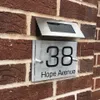 Garden Decorations LED Solar House Number Light Door Number Wall Lamps Home Yard Brightness Warning Sign Doorplate Lamp Plaques address numbers 230818