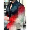 Camicie casual maschile lusso per uomo camicia sovradimensionata a pois con top a maniche lunghe club di abbigliamento club cardigan camicette di cardigan