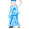 Scene Wear Professional Oregelbundet Belly Dance Chiffon kjol för kvinnor Elegant dansare Hem Practice Rave Dress Clothes Dancewear Outfit