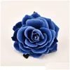 Packing Bags Wholesale 10Cm Large Artificial Burgandy Rose Silk Flower Heads For Wedding Decoration Diy Wreath Gift Box Scrapbooking Ot52V