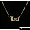 Pendentif Colliers Personnalisé Lettre Zodiaque Collier Constellation Personnalisé En Acier Inoxydable Vieil Anglais Anniversaire Bijoux Cadeaux Ycufb Otxjg