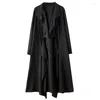 Женские траншевые пальто с длинным рукавом негабаритный винтажный случайный свободный осенний летний весенний пальто для женщин 2023 Одежда верхняя одежда