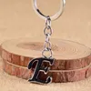 Kluczowe pierścienie DIY Letters Z metalowy łańcuch Rhodium plated unisex breloyain prosty liter