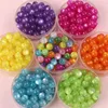 50pcs/lot resina colorida redonda contas retas contas de bracelete diy de bracelete de bracelete diy colar