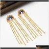 Charme Mode Or Alliage Arc-En-Long Gland Boucles D'oreilles Suspendues Pour Les Femmes Petite Perlée Partie Boucle D'oreille Bijoux Cadeau 2Dnzm Fbirq Drop Deliv Dhsyv