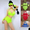 Scene Wear Pole Dance Clothing Nightclub Gogo Costumes DJ Hip Hop Jazz Dancing Fluorescent Green Bikini Suit Shorts Rave DNV14902 DR DHSSU