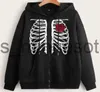 Męskie bluzy bluzy Y2K American New Rose Skull Print Zapip Bluza High Street High Street HARAJUKU Tide Brand Oversited Hooded Cardigan Jacket Ins J230818