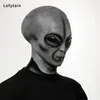 Masques de fête 51 Zone UFO Alien Masque Gants Cosplay Organisme Extraterrestre Monstre Crâne Latex Casque Mains Halloween Party Costume Props 230818