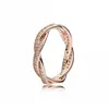 Hochqualität beliebte 925 Sterling Silber Günstige Roségold Fit Dünne Finger Ringe Stapelbare Party Runde Ringe Frauen Original Pandora Schmuckgeschenke