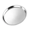 Dinnerware Sets Stainless Steel Cold Skin Plate Tray Pastry Snack Holder Round Platter Cookie Dish Child