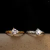 Cluster ringen mlkenly trendy S925 Sterling zilver dunne ketting ring bling geometrische rhombus zirkon open jubileumgeschenken