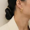 Stud Earrings Fashion Matte Gold Color Hoop For Women Set Ear Buckle Accessories Dangle Metal Trendy 2023 Female Jewe