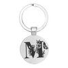 Nyckelringar Ny Creative KeyChain Male and Female Letter Boy Initial A B C D Glass Pendant Jewelry Friend Gift Drop Delivery SMTQV