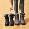 Gratis frakt Vattentäta snöstövlar Designer Blue Women Winter Warm Plush Ankel Booties Front Zipper Non Slip Cotton Padded Outdoor Shoes