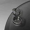 Anneaux de bande 925 Sterling Silver Light Luxury Zircon Super Sparkling Ring ins Small Design Square Diamond Cool Wind Ring 5853-J J230819
