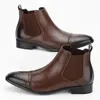 Buty klasyczny retro rzeźbiony retro Brogue Chelsea Men Modna skórzana kostka męskie buty na krótkie hightop Buty plus rozmiary 230818