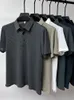 Açık T-Shirts Marka Giysileri Yaz Erkekler Lop-Up Lop-Up Kısa Kollu Polo Gömlek Buz İpek Nefes Alabilir İş Moda Golf T-Shirt Erkek 4xl 230818