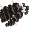 Bundle di tessitura dei capelli brasiliani onde sciolte 1 3 4 pacchetti trattano le estensioni dei capelli umani virgini virgini crude