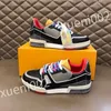 Nieuwe top luxe designer Casual schoenen unisex echte lederen klassieke plaid sneakers streep schoenen mode sneakerscolor streep sneakers maat39-44 rd1012