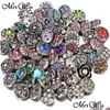 Charmarmband 100 st/lot grossist 12mm 18mm Snap -knapp smycken för armband blandad strass metall charms diy knappar 210323 dro dhpfl