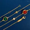 Ketten hochwertige Klassiker Transport Ball Anhänger Grün Rot Malachit Bijoux Kurzketten Halskette für Frauen Modeschmuck