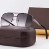 Nouvelle mode lunettes de soleil classiques pour hommes métal carré cadre doré UV400 hommes style vintage attitude lunettes de soleil protection designer lunettes avec boîte