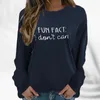Women's Hoodies Ladies Fashion Sweaters "Kul Fact: Jag bryr mig inte om brevtryck Crew Neck Sweatshirt Raglan Women s Half Zip Fleece