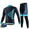 Racing Sets Men Breathable Back Pocket SportsQuick Dry Mountain Bike Jersey Polyester Long Sleeve Road Cycling Set