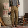 Мужские брюки японские повседневные комбинезоны Yout Elastic подтяжек Kaki Компания.