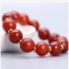 Strand Tibetan Agate Bracciale Male Meanimete Messola Sfera di zucchero Pasta Femmina femmina Red South Red Single Circle