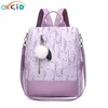 Bolsas de escola Okkid Mulher Moda Backpack Purple Flower Bagpack Mulheres Bolsa de ombro da escola Ladies Anti -roubo Menina escolar 230818