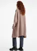 Damesbreien Designer Retro Solid Color V-Neck Big Button Woollen Cardigan Coat Autumn Fashion Luxury All-in-One Loose Top