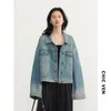 Kurtki damskie Chic's Fashion Blue Denim Jacket Vintage Cowboy Coat Female Jean Kurtki dla kobiet ubrania Tops Spring Autumn 230818