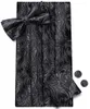 Cintos pretos de seda cummerbunds vintage jacquard formal jacquard floral lajes hanky cufflinks espartilho de cinto para banquete de casamentos masculino presente