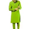 Survêtements pour hommes Costumes sociaux Ensemble de 2 manches longues à col rond Chemises à panneaux de couleur unie Festival Party Style ethnique africain M4XL 230818