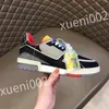 Nieuwe top luxe designer Casual schoenen unisex echte lederen klassieke plaid sneakers streep schoenen mode sneakerscolor streep sneakers maat39-44 rd1012