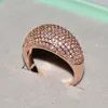 Hip Hop Big Male Wide Zircon Stone Geometrisch Ring Luxus vereiste Eheringe für Männer Frauen Geschenk