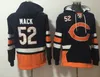 Chicago''Bears''Men 1 Justin Fields 52 Khalil Mack 34 Walter Payton 10 Chase Claypool Custom Black Ageless Must-Have Lace-Up Pullover Hoodie