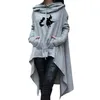 Women's Hoodies for Women Long Irregolare Lettere di strega Stampare Festa Femmes Tops Scorduroy Youth Girls Pattern