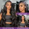 Body Wave 13x6 Hd Lace Frontal Wig 360 Full Glueless Wig Cheveux humains pré-plumés 30 40 pouces Body Wave Lace Front Perruques de cheveux humains