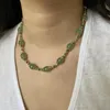 Kedjor handgjorda naturliga stengrön Aventurine Dot Jade Beads Halsband för kvinnor Summer smycken unik design droppe