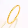 Bangle Ancient Brass Gold-Plated Armband Ring Smooth Inheritance Par Solid Net Red